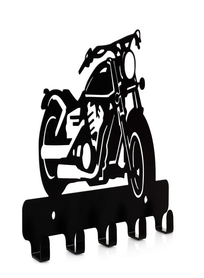 Spillbox حامل مفاتيح معدني جداري من Spillbox بخمسة خطافات، يُستخدم كحامل مفاتيح/معلق مفاتيح/منظم مفاتيح/خطافات للحمام/خطاف لأدوات المطبخ، مناسب لتزيين المنزل - دراجة هارلي ديفيدسون - Image 1